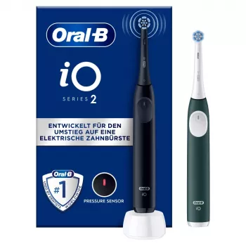 Elektroninis dantų šepetėlis BRAUN Oral‑B iO Series 2 Duo Juodas/Žalias, įkraunamas, modelis 62418