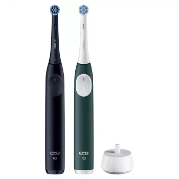Elektroninis dantų šepetėlis BRAUN Oral‑B iO Series 2 Duo Juodas/Žalias, įkraunamas, modelis 62418