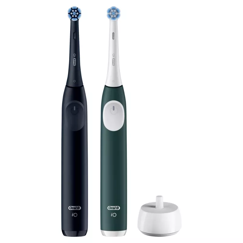 Elektroninis dantų šepetėlis BRAUN Oral‑B iO Series 2 Duo Juodas/Žalias, įkraunamas, modelis 62418