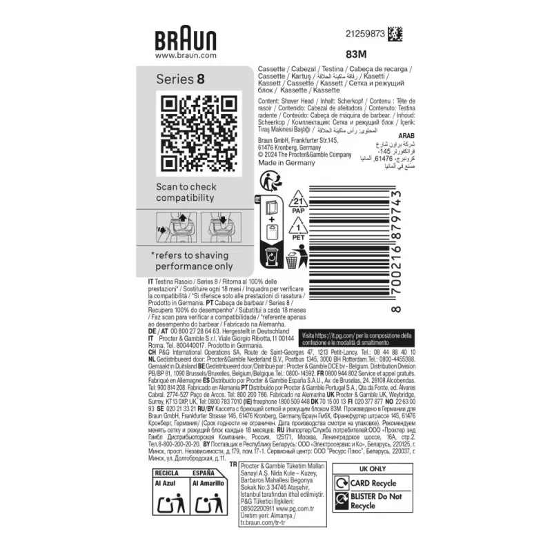 Braun Series 8 83 M Skustuvo galvutė
