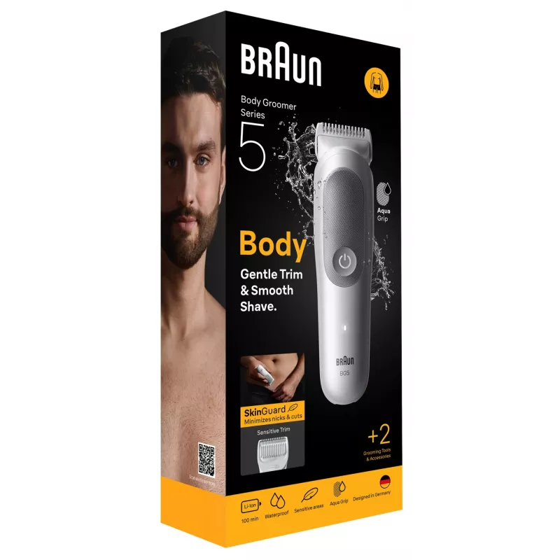 Kūno kirpimo mašinėlė BRAUN BG 5500 244787 – vandeniui atspari įkraunama kūno trimerė