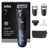 Braun BeardTrimmer 7 BT7520 barzdaskutė, akumuliatorinė, 40 ilgio nustatymų, 0,5–20 mm, šlapiai/sausai, juoda-mėlyna