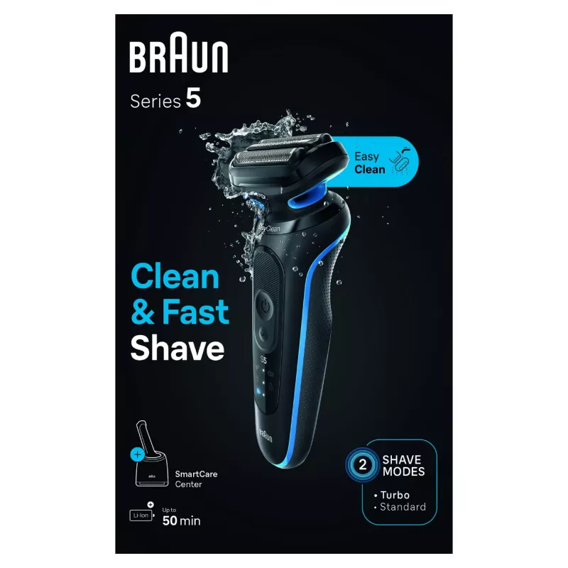 Braun Series 5 52-B7000cc skutimosi aparatas su folija, juodas, Li-Ion