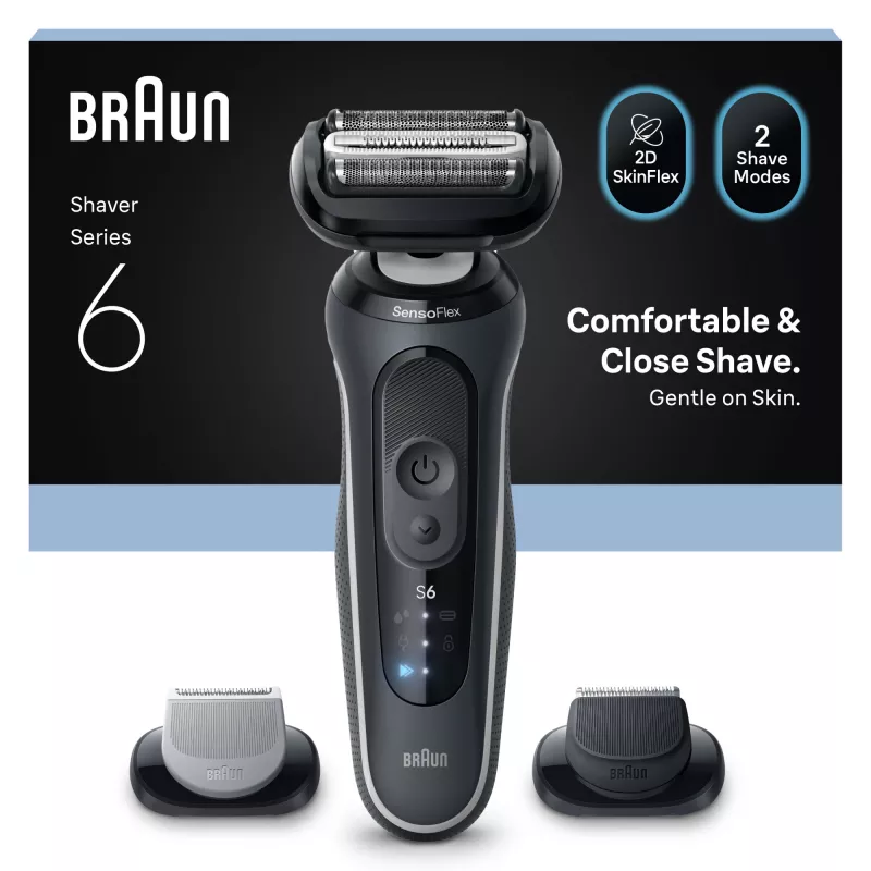 BRAUN Series 6 62‑G1650s elektrinis skustuvas su folija, juodas