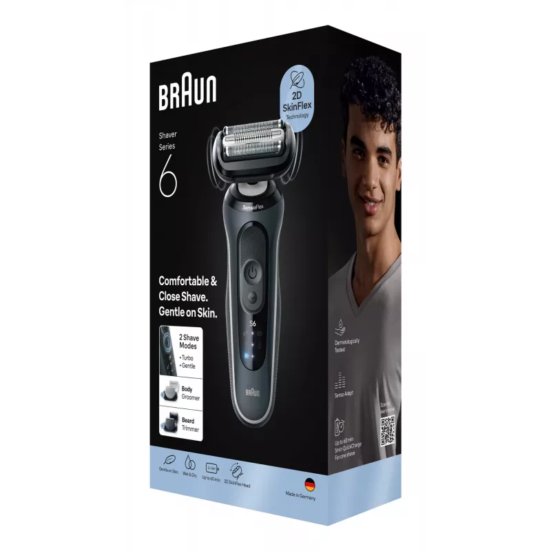 BRAUN Series 6 62‑G1650s elektrinis skustuvas su folija, juodas