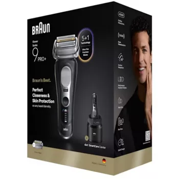Foilinis skustuvas Braun Series 9 Pro+ 9660CC juodas sidabrinis nerūdijantis plienas