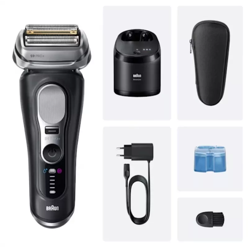 Foilinis skustuvas Braun Series 9 Pro+ 9660CC juodas sidabrinis nerūdijantis plienas
