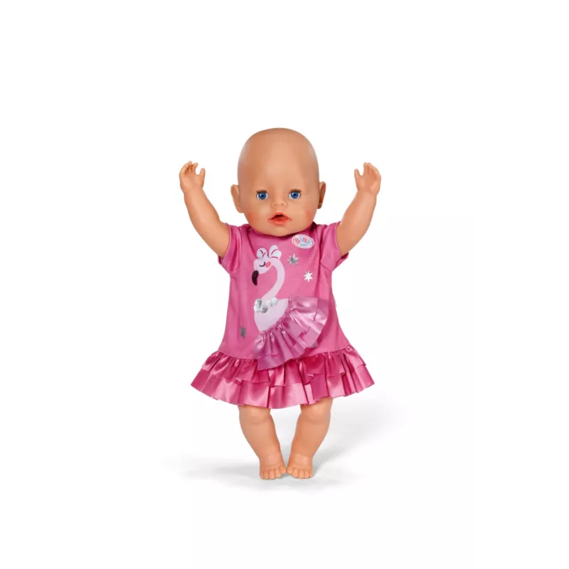 Suknelė lėlei Peterkin BABY born Flamingo, 43 cm lėlėms, sulankstoma, nuo 3 metų