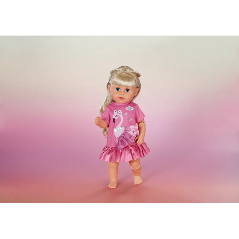 Suknelė lėlei Peterkin BABY born Flamingo, 43 cm lėlėms, sulankstoma, nuo 3 metų