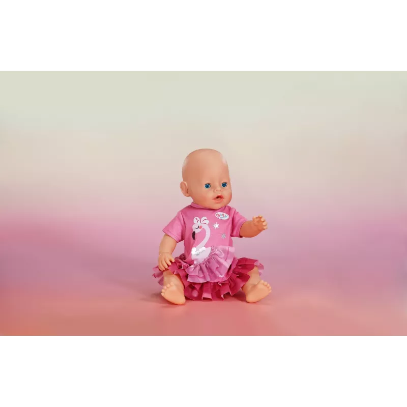 Suknelė lėlei Peterkin BABY born Flamingo, 43 cm lėlėms, sulankstoma, nuo 3 metų