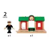Ravensburger – BRIO Modelinio geležinkelio įrašymo ir grojimo stotelė, 3 dalių, AA baterija, juoda/žalia/raudona