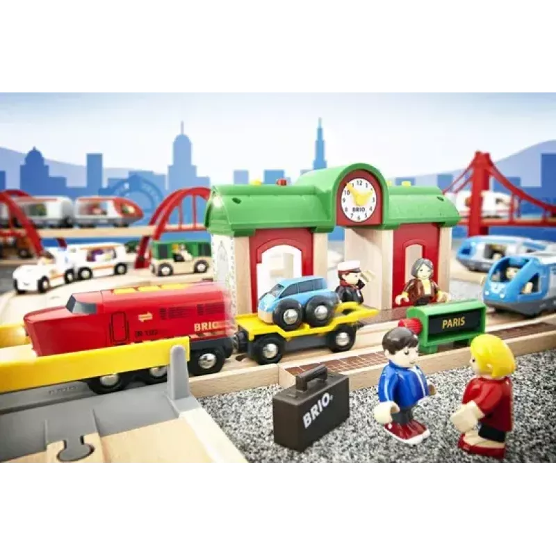 Ravensburger – BRIO Modelinio geležinkelio įrašymo ir grojimo stotelė, 3 dalių, AA baterija, juoda/žalia/raudona