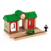Ravensburger – BRIO Modelinio geležinkelio įrašymo ir grojimo stotelė, 3 dalių, AA baterija, juoda/žalia/raudona