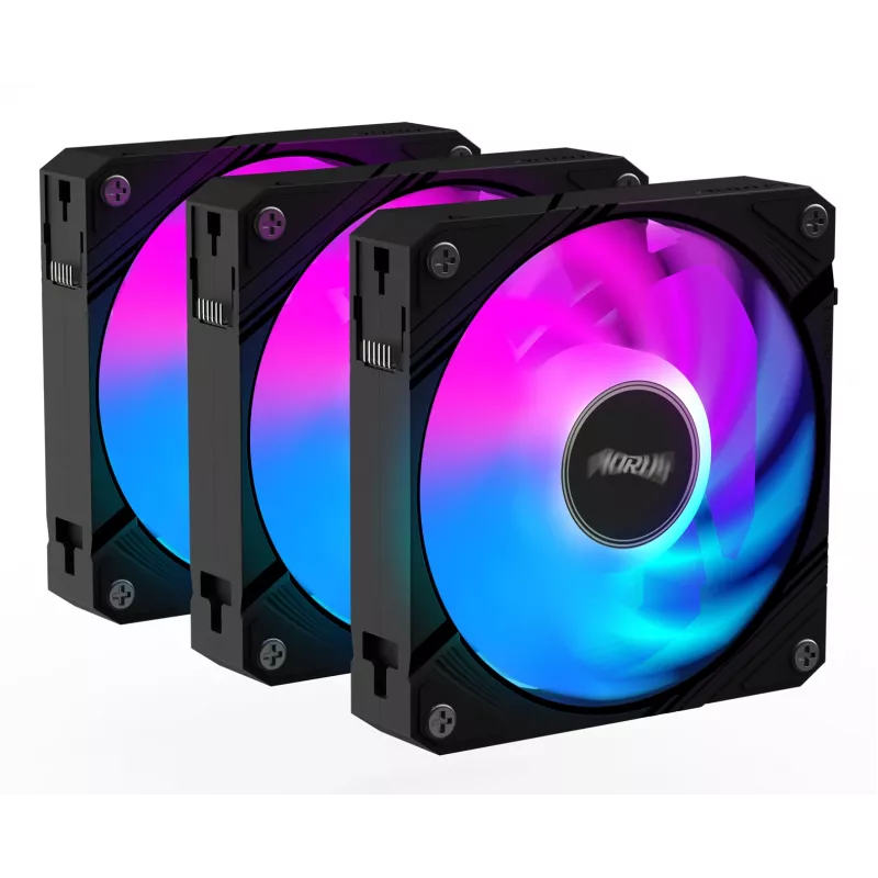 GIGABYTE AORUS EZ CHAIN FAN 120 (3 vnt.) 12 cm juodi ventiliatoriai