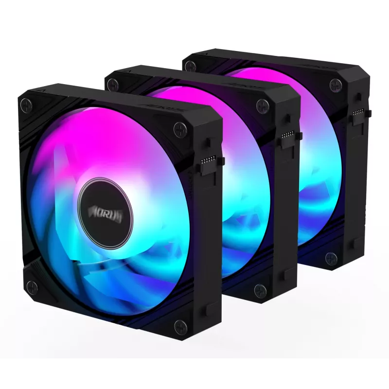 GIGABYTE AORUS EZ CHAIN FAN 120 (3 vnt.) 12 cm juodi ventiliatoriai