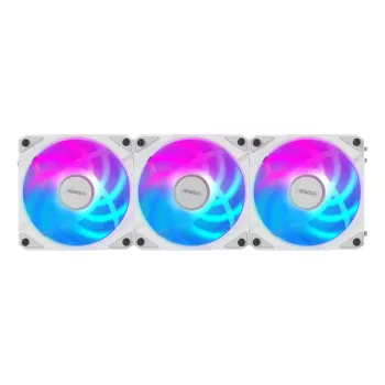 Gigabyte AORUS EZ CHAIN FAN 120 ICE korpuso ventiliatorių komplektas, 3 vnt., 120 mm, baltos spalvos, GP-ECFAN1203 ICE