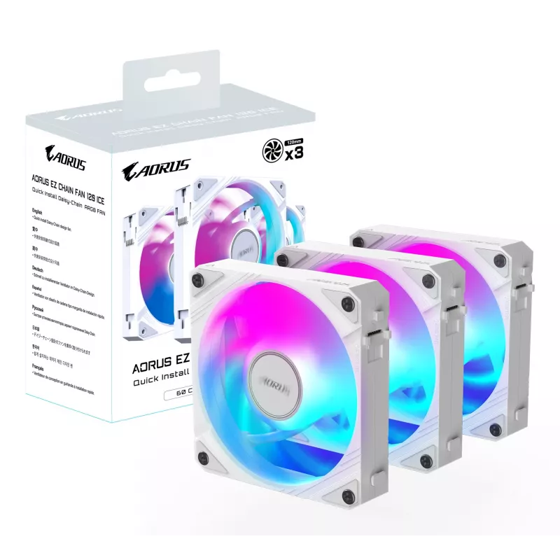 GIGABYTE AORUS EZ CHAIN FAN 120 ICE 12 cm baltas 1 vnt.