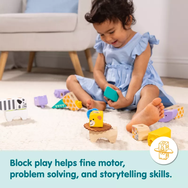 Konstruktorius Spin Master Melissa & Doug Blockables Safari Playset – figūrėlės ir sukraunami blokeliai