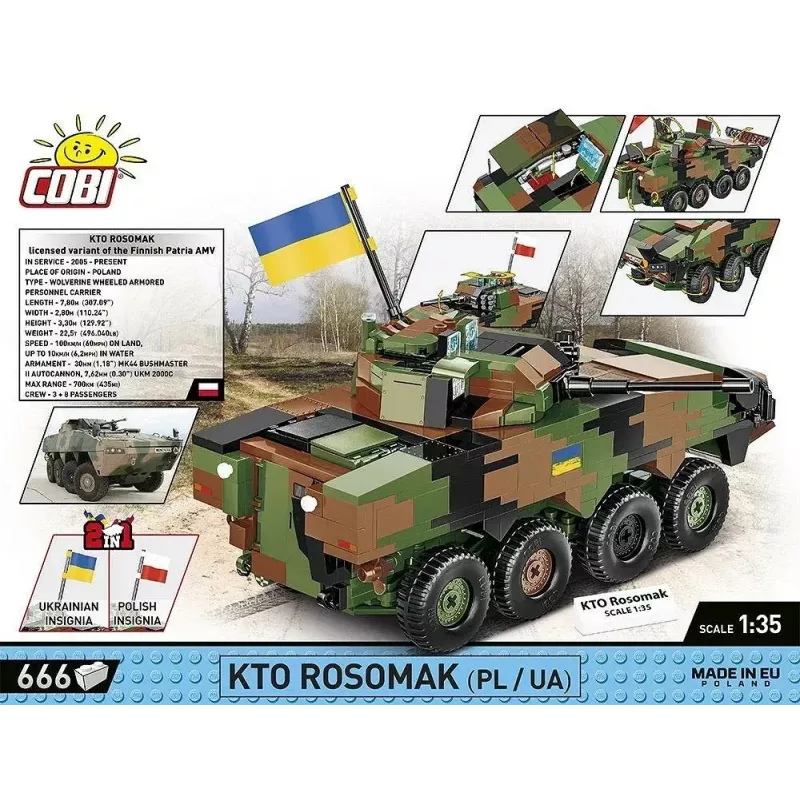 Konstruktoriaus rinkinys Cobi Ginkluotosios pajėgos KTO Rosomak 2-in-1 (COBI-2629)