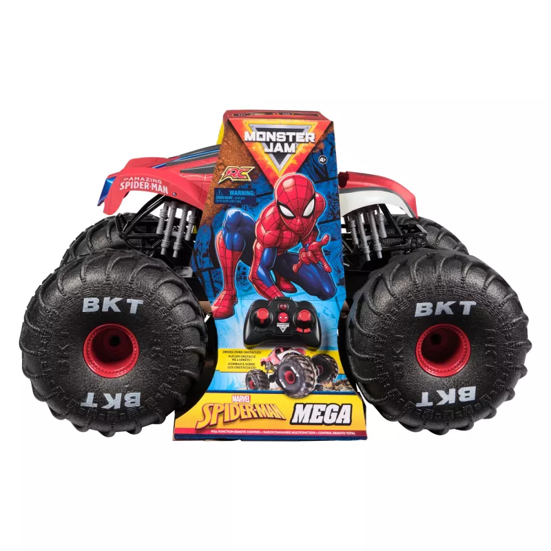 Monster Jam Marvel Mega Spider-Man RC Monster Truck, visureigis, daugiau nei 60 cm ilgio, 1:6 mastelis, superherojų žaislas vaikams nuo 4 metų