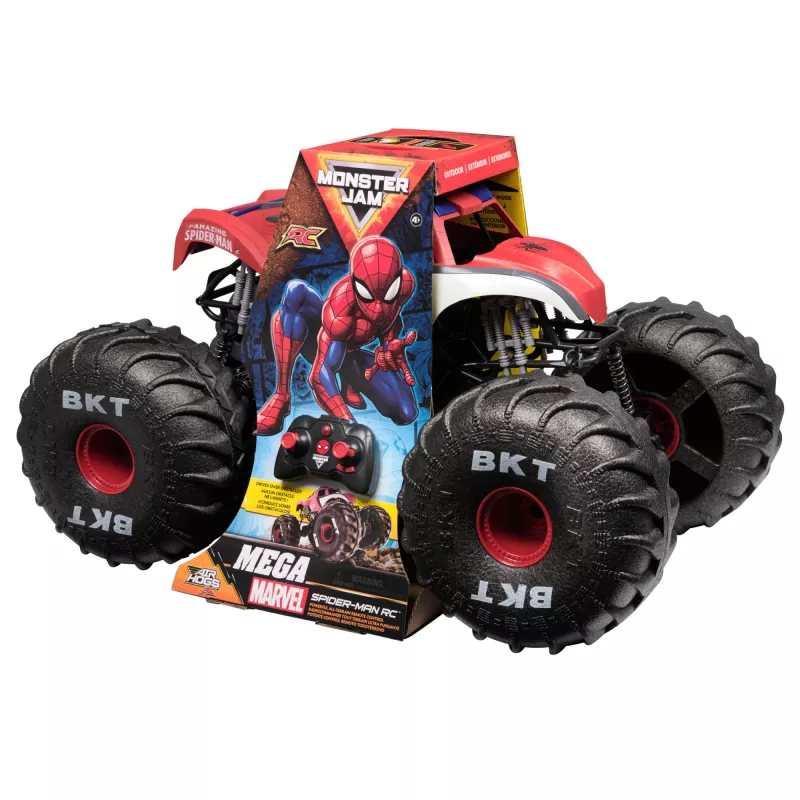 Monster Jam Marvel Mega Spider-Man RC Monster Truck, visureigis, daugiau nei 60 cm ilgio, 1:6 mastelis, superherojų žaislas vaikams nuo 4 metų