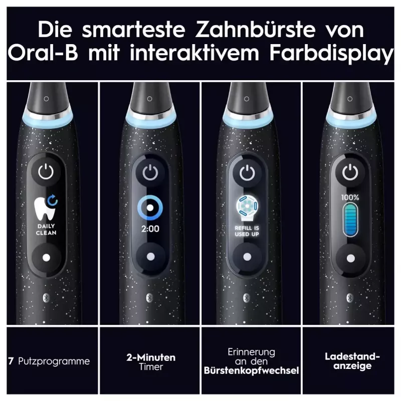 Oral-B iO iO10 suaugusiems besisukantis dantų šepetėlis juodas