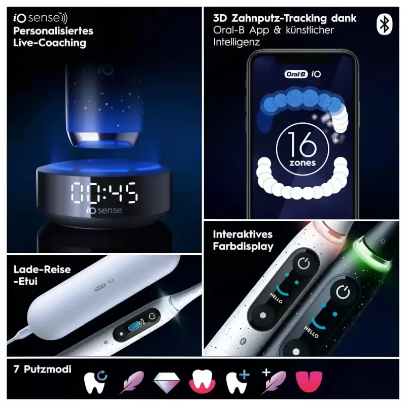 Oral-B iO iO10 suaugusiems besisukantis dantų šepetėlis juodas