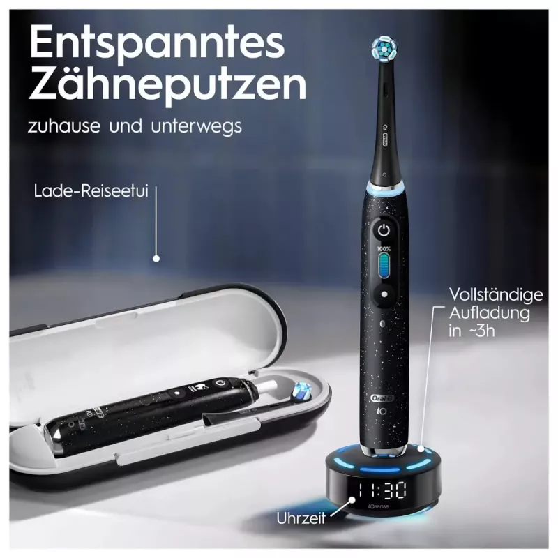 Oral-B iO iO10 suaugusiems besisukantis dantų šepetėlis juodas