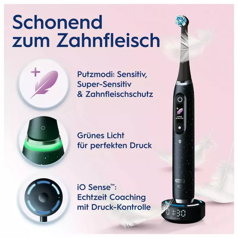 Oral-B iO iO10 suaugusiems besisukantis dantų šepetėlis juodas