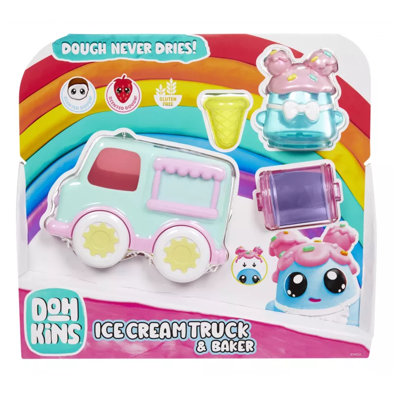 MGA Entertainment DohKins Ledų furgonėlis ir kepėjas – modelino žaidimų rinkinys, įvairiaspalvis, vaikams nuo 3 metų