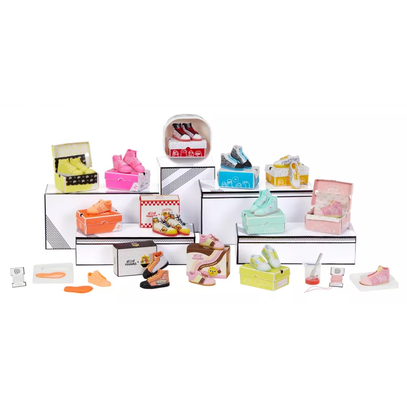 Miniverse Make It Mini Sneakers PDQ – miniatiūrinių sportbačių rinkinys, 8 m., įvairiaspalvis, plastikas