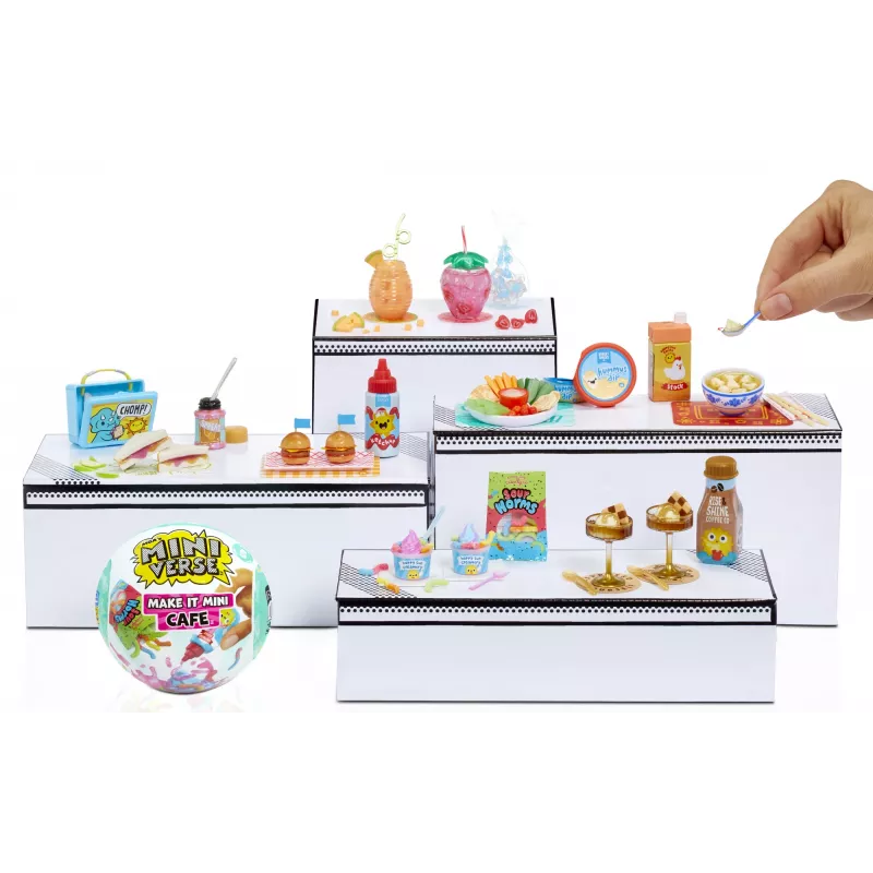 Miniverse Make It Mini Foods: Cafe in PDQ Series 5 (Wave A) – mini rinkinys, 8 m., įvairiaspalvis, plastikas
