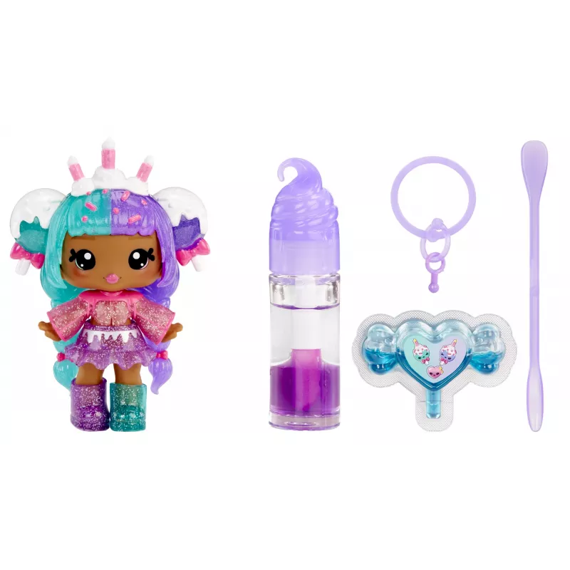 MGA Entertainment Yummiland paslaptingas lūpų blizgesio lėlė – Carly Cakepop