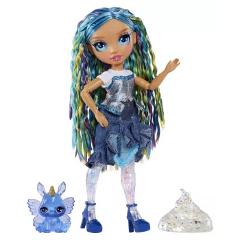 Rainbow High Rainbow Shimmers su gleivėmis mados lėlė – Skyler (mėlyna)