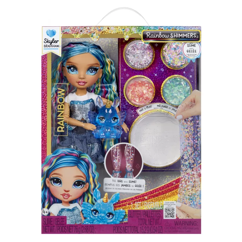 Rainbow High Rainbow Shimmers su gleivėmis mados lėlė – Skyler (mėlyna)