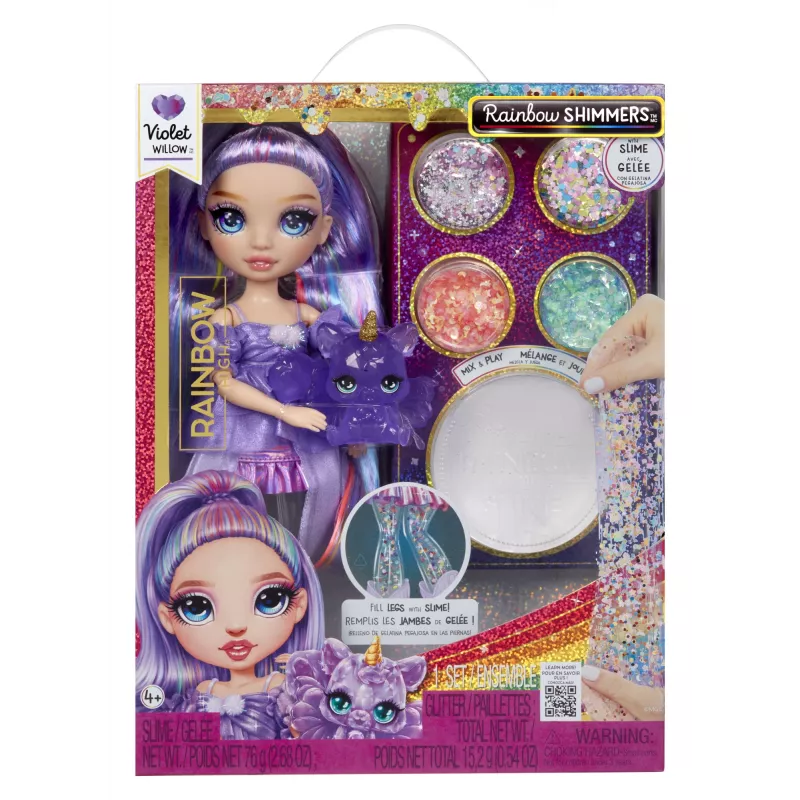 Rainbow High Rainbow Shimmers su gleivėmis mados lėlė - Violet (violetinė)