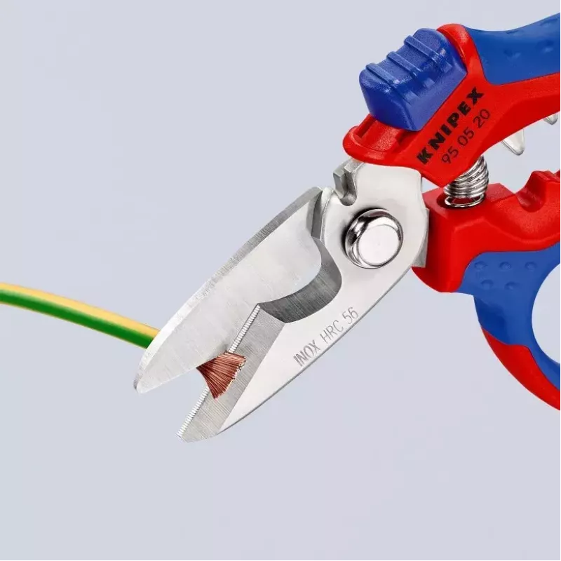 Knipex 95 05 20 SB replės, nerūdijantis plienas, plastikinė rankena, mėlyna/raudona