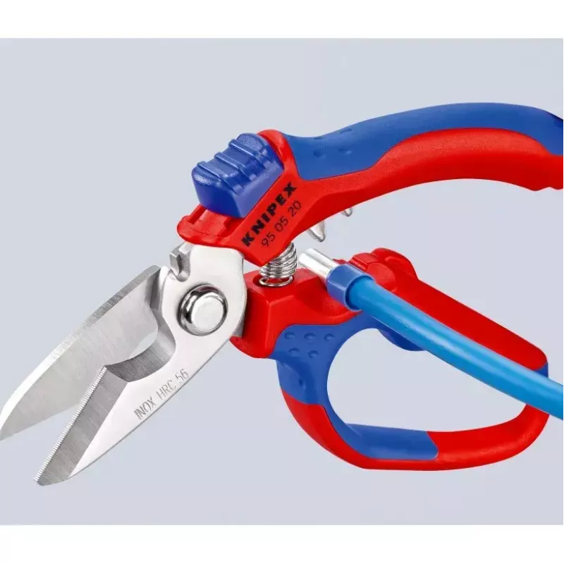 Knipex 95 05 20 SB replės, nerūdijantis plienas, plastikinė rankena, mėlyna/raudona