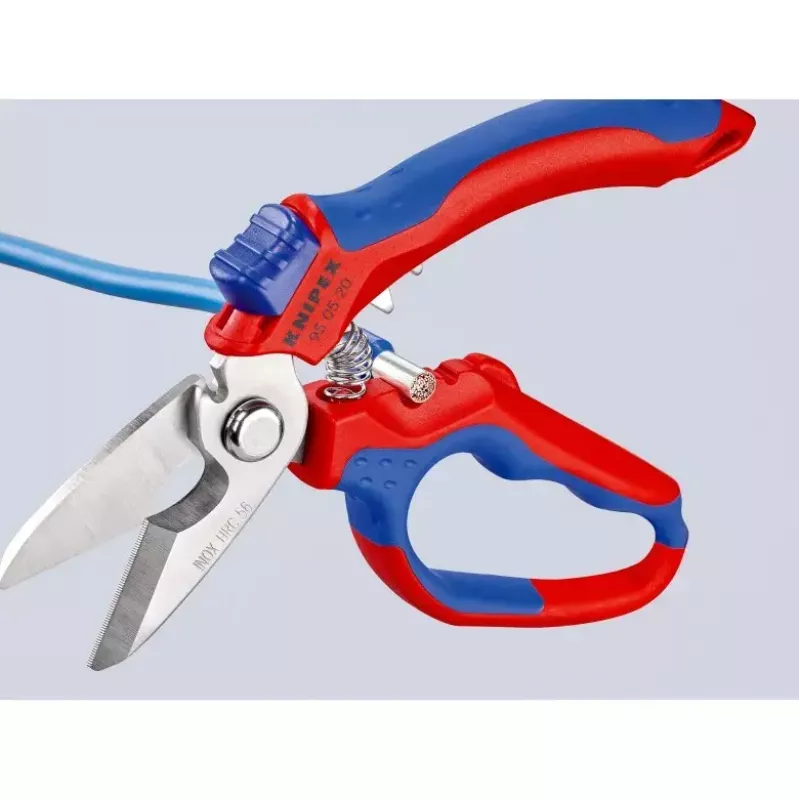 Knipex 95 05 20 SB replės, nerūdijantis plienas, plastikinė rankena, mėlyna/raudona