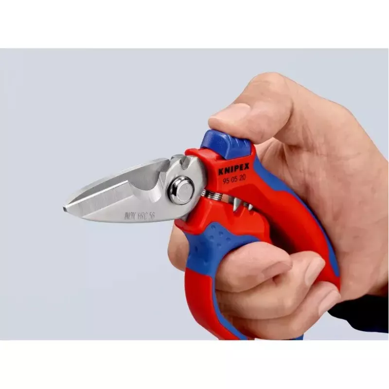Knipex 95 05 20 SB replės, nerūdijantis plienas, plastikinė rankena, mėlyna/raudona
