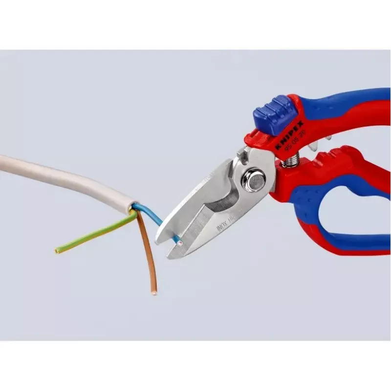 Knipex 95 05 20 SB replės, nerūdijantis plienas, plastikinė rankena, mėlyna/raudona