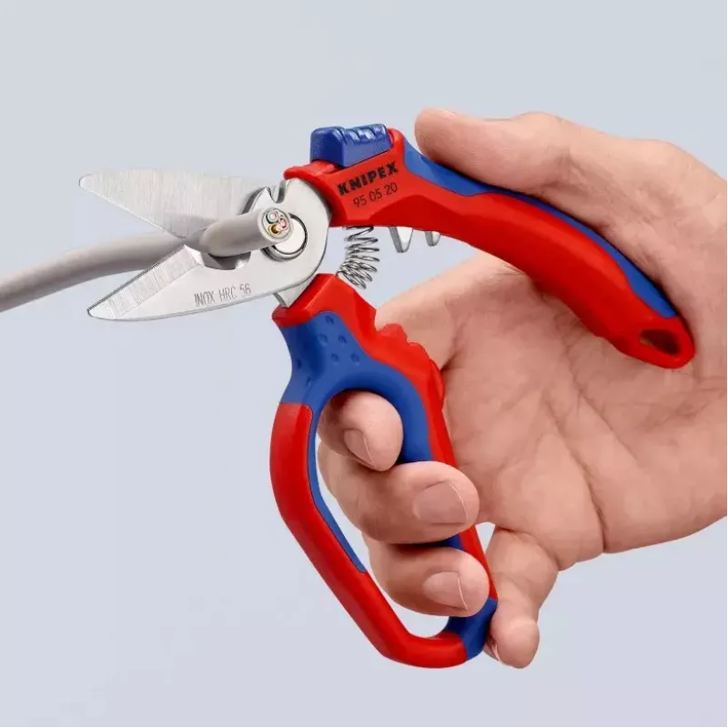 Knipex 95 05 20 SB replės, nerūdijantis plienas, plastikinė rankena, mėlyna/raudona