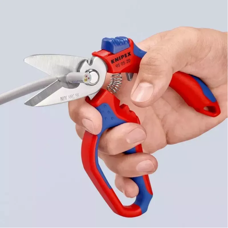 Knipex 95 05 20 SB replės, nerūdijantis plienas, plastikinė rankena, mėlyna/raudona