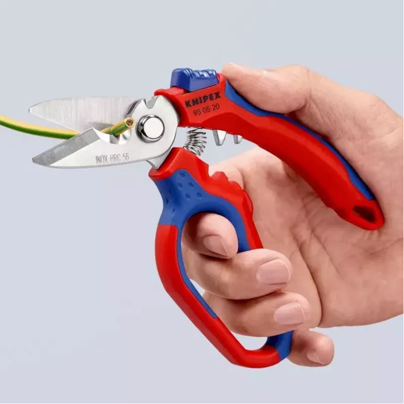 Knipex 95 05 20 SB replės, nerūdijantis plienas, plastikinė rankena, mėlyna/raudona