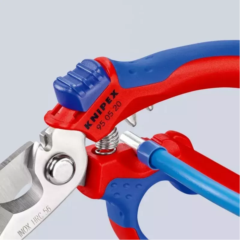 Knipex 95 05 20 SB replės, nerūdijantis plienas, plastikinė rankena, mėlyna/raudona