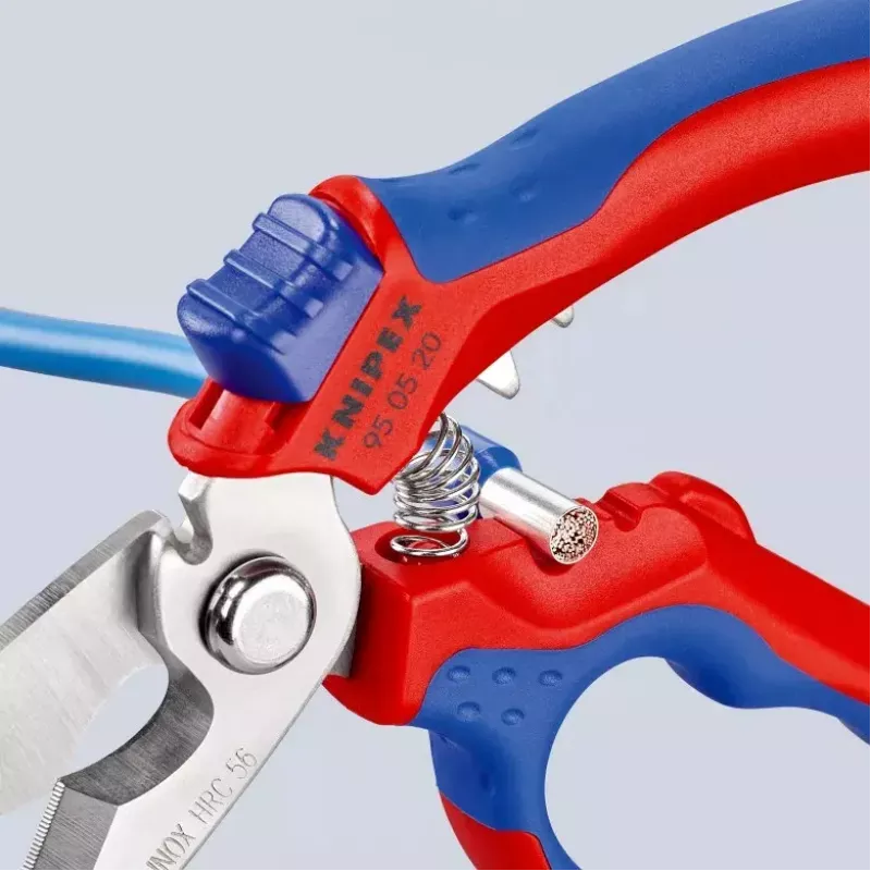 Knipex 95 05 20 SB replės, nerūdijantis plienas, plastikinė rankena, mėlyna/raudona