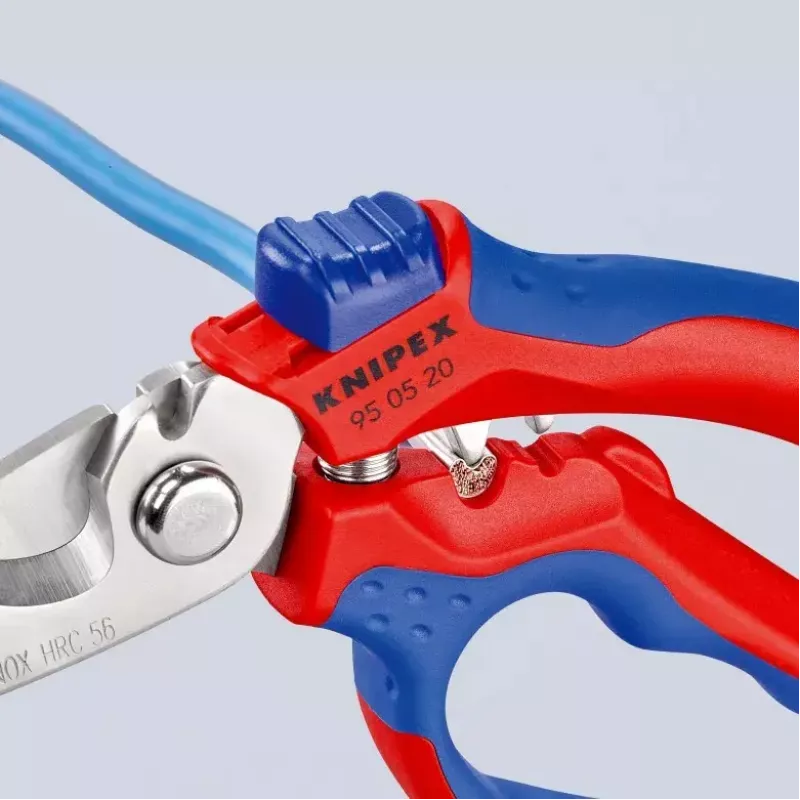 Knipex 95 05 20 SB replės, nerūdijantis plienas, plastikinė rankena, mėlyna/raudona