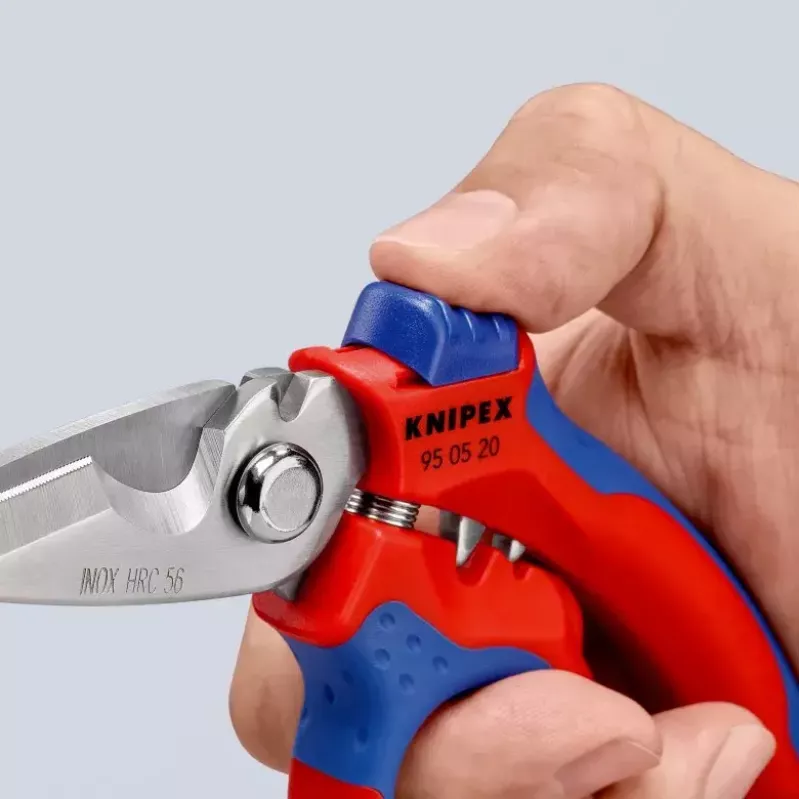Knipex 95 05 20 SB replės, nerūdijantis plienas, plastikinė rankena, mėlyna/raudona
