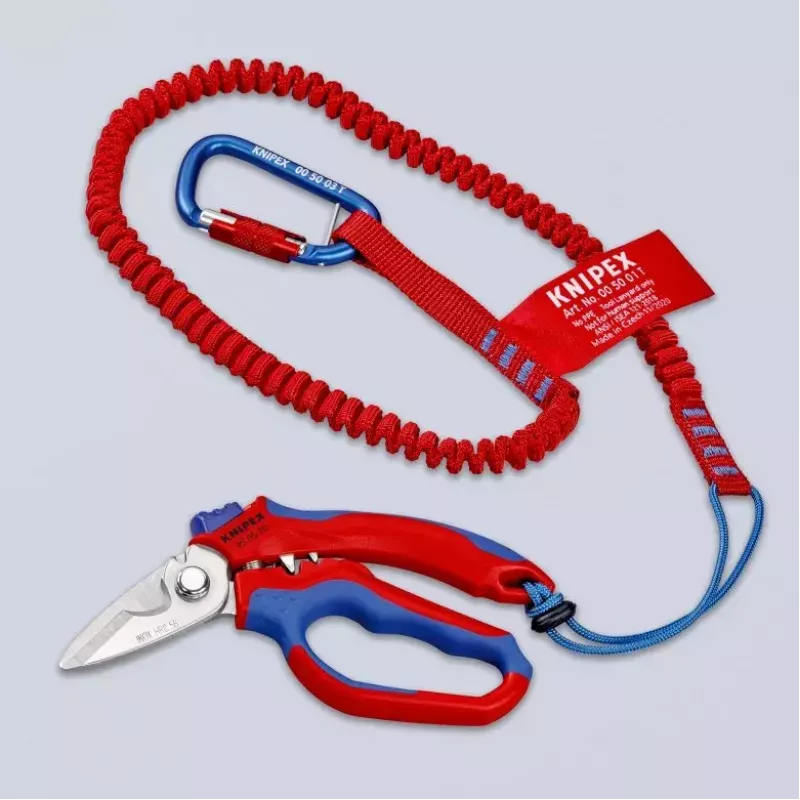 Knipex 95 05 20 SB replės, nerūdijantis plienas, plastikinė rankena, mėlyna/raudona