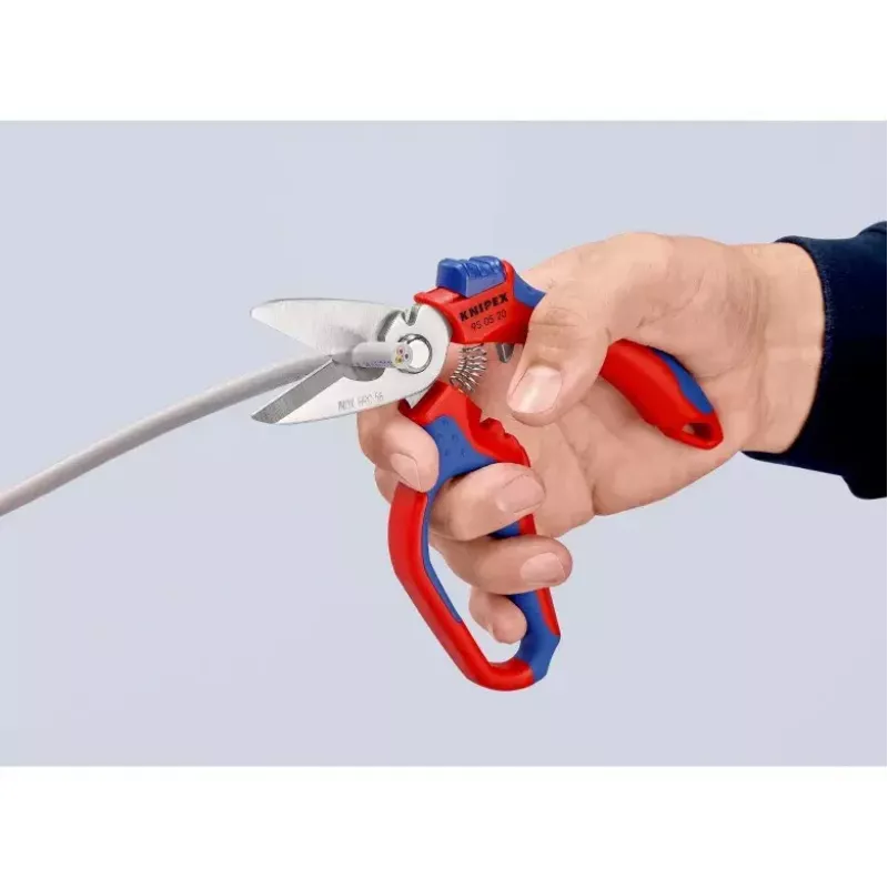 Knipex 95 05 20 SB replės, nerūdijantis plienas, plastikinė rankena, mėlyna/raudona